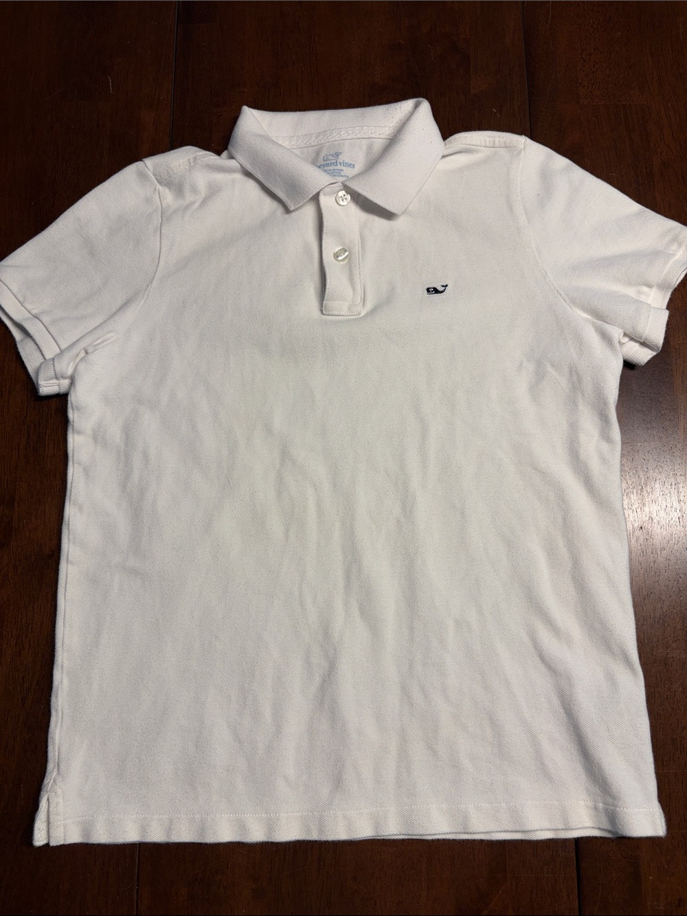 Vineyard Vines Kids White Polo with Navy Whale